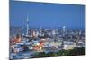 View of Auckland from Mount Eden at Dusk, Auckland, North Island, New Zealand-Ian Trower-Mounted Photographic Print