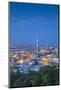 View of Auckland from Mount Eden at Dusk, Auckland, North Island, New Zealand-Ian Trower-Mounted Photographic Print