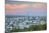 View of Auckland from Mount Eden at Sunset, Auckland, North Island, New Zealand, Pacific-Ian-Mounted Photographic Print