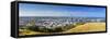 View of Auckland from Mount Eden, Auckland, North Island, New Zealand-Ian Trower-Framed Stretched Canvas