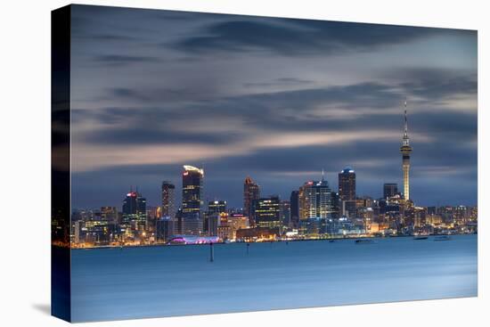 View of Auckland Skyline at Dusk, Auckland, North Island, New Zealand, Pacific-Ian-Stretched Canvas