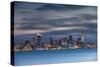 View of Auckland Skyline at Dusk, Auckland, North Island, New Zealand, Pacific-Ian-Stretched Canvas