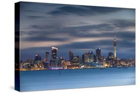 View of Auckland Skyline at Dusk, Auckland, North Island, New Zealand, Pacific-Ian-Stretched Canvas