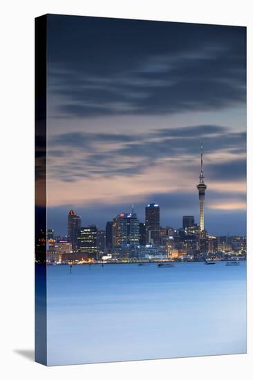 View of Auckland Skyline at Dusk, Auckland, North Island, New Zealand, Pacific-Ian-Stretched Canvas