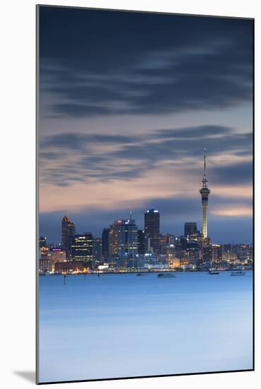 View of Auckland Skyline at Dusk, Auckland, North Island, New Zealand, Pacific-Ian-Mounted Photographic Print