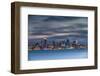 View of Auckland Skyline at Dusk, Auckland, North Island, New Zealand, Pacific-Ian-Framed Photographic Print