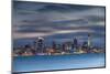 View of Auckland Skyline at Dusk, Auckland, North Island, New Zealand, Pacific-Ian-Mounted Photographic Print