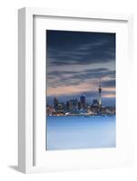 View of Auckland Skyline at Dusk, Auckland, North Island, New Zealand, Pacific-Ian-Framed Photographic Print