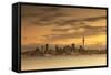 View of Auckland Skyline at Dusk, Auckland, North Island, New Zealand-Ian Trower-Framed Stretched Canvas