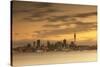 View of Auckland Skyline at Dusk, Auckland, North Island, New Zealand-Ian Trower-Stretched Canvas