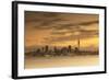 View of Auckland Skyline at Dusk, Auckland, North Island, New Zealand-Ian Trower-Framed Photographic Print