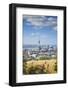 View of Auckland with Man Hiking on Mount Eden, Auckland, North Island, New Zealand, Pacific-Ian-Framed Photographic Print