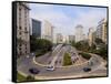 View of Avenida 23 de Maio from Viaduto do Cha, City of Sao Paulo, State of Sao Paulo, Brazil, Sout-Karol Kozlowski-Framed Stretched Canvas