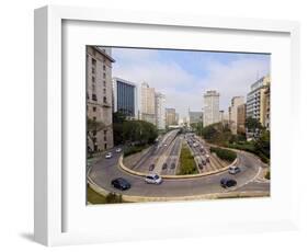 View of Avenida 23 de Maio from Viaduto do Cha, City of Sao Paulo, State of Sao Paulo, Brazil, Sout-Karol Kozlowski-Framed Photographic Print