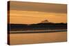 View of Bamburgh Castle from Holy Island Causeway at Dawn-null-Stretched Canvas