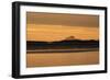 View of Bamburgh Castle from Holy Island Causeway at Dawn-null-Framed Photographic Print