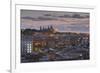 View of Barcelona at dusk, Barcelona, Catalonia, Spain, Europe-Frank Fell-Framed Photographic Print