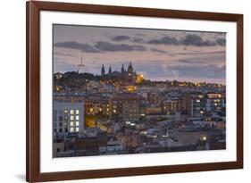 View of Barcelona at dusk, Barcelona, Catalonia, Spain, Europe-Frank Fell-Framed Photographic Print