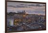 View of Barcelona at dusk, Barcelona, Catalonia, Spain, Europe-Frank Fell-Framed Photographic Print