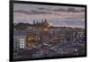 View of Barcelona at dusk, Barcelona, Catalonia, Spain, Europe-Frank Fell-Framed Photographic Print