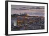 View of Barcelona at dusk, Barcelona, Catalonia, Spain, Europe-Frank Fell-Framed Photographic Print