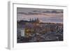 View of Barcelona at dusk, Barcelona, Catalonia, Spain, Europe-Frank Fell-Framed Photographic Print