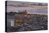 View of Barcelona at dusk, Barcelona, Catalonia, Spain, Europe-Frank Fell-Stretched Canvas