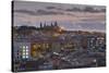 View of Barcelona at dusk, Barcelona, Catalonia, Spain, Europe-Frank Fell-Stretched Canvas