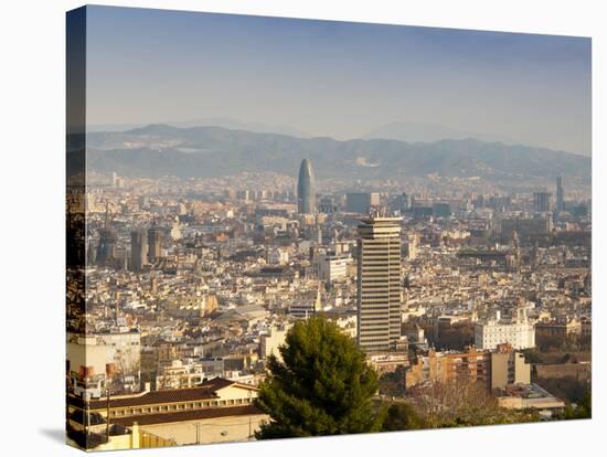 View of Barcelona from Mirador del Alcade, Barcelona, Catalunya (Catalonia) (Cataluna), Spain-Nico Tondini-Stretched Canvas