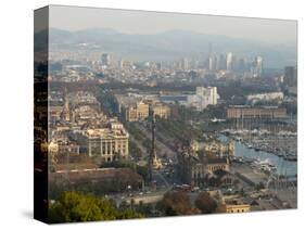 View of Barcelona from Mirador del Alcade, Barcelona, Catalunya (Catalonia) (Cataluna), Spain-Nico Tondini-Stretched Canvas