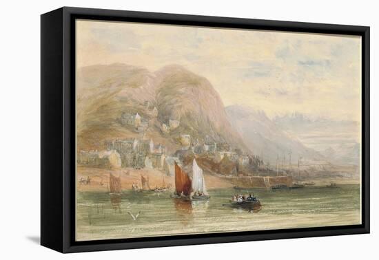 View of Barmouth, North Wales-David Cox-Framed Stretched Canvas