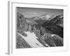 View Of Barren Mountains With Snow "Long's Peak Rocky Mountain National Park" Colorado. 1933-1942-Ansel Adams-Framed Art Print