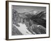 View Of Barren Mountains With Snow "Long's Peak Rocky Mountain National Park" Colorado. 1933-1942-Ansel Adams-Framed Art Print