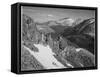 View Of Barren Mountains With Snow "Long's Peak Rocky Mountain National Park" Colorado. 1933-1942-Ansel Adams-Framed Stretched Canvas