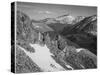 View Of Barren Mountains With Snow "Long's Peak Rocky Mountain National Park" Colorado. 1933-1942-Ansel Adams-Stretched Canvas
