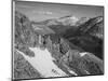 View Of Barren Mountains With Snow "Long's Peak Rocky Mountain National Park" Colorado. 1933-1942-Ansel Adams-Mounted Art Print