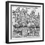 View of Basel, Illustration from the Chronicle of Nurnberg by Hartmann Schedel 1493-null-Framed Giclee Print