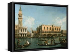 View of Basin of St Marks Square, Venice-Canaletto-Framed Stretched Canvas