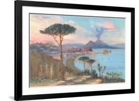 View of Bay of Naples, Italy-null-Framed Premium Giclee Print