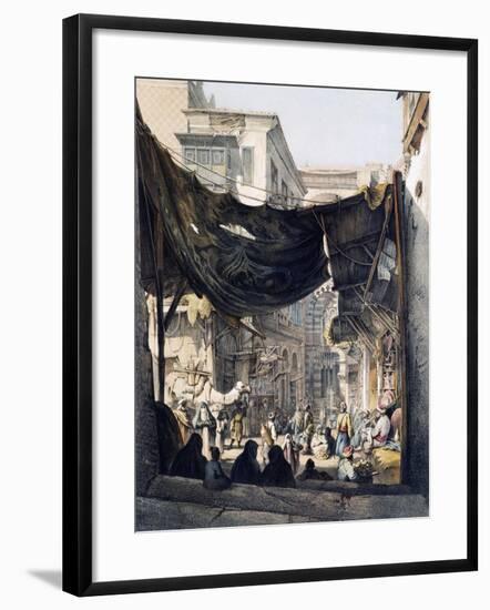 View of Bazaar Towards Door of Bab Al-Nasr in Cairo, 1857, Egypt-null-Framed Giclee Print