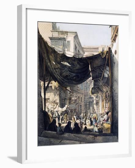 View of Bazaar Towards Door of Bab Al-Nasr in Cairo, 1857, Egypt-null-Framed Giclee Print