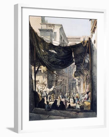 View of Bazaar Towards Door of Bab Al-Nasr in Cairo, 1857, Egypt-null-Framed Giclee Print
