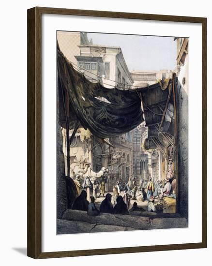 View of Bazaar Towards Door of Bab Al-Nasr in Cairo, 1857, Egypt-null-Framed Giclee Print