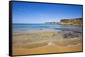 View of Beach and Cliffs, Tuffieha, Bayghajn, Malta-Massimo Borchi-Framed Stretched Canvas