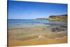 View of Beach and Cliffs, Tuffieha, Bayghajn, Malta-Massimo Borchi-Stretched Canvas