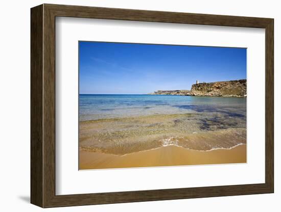 View of Beach and Cliffs, Tuffieha, Bayghajn, Malta-Massimo Borchi-Framed Photographic Print