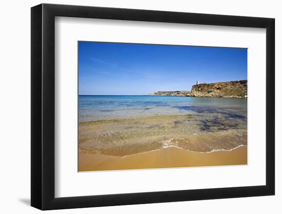 View of Beach and Cliffs, Tuffieha, Bayghajn, Malta-Massimo Borchi-Framed Photographic Print