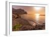 View of beach and coastline with mountains in background during golden hour, Puerto de La Aldea-Frank Fell-Framed Photographic Print