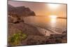 View of beach and coastline with mountains in background during golden hour, Puerto de La Aldea-Frank Fell-Mounted Photographic Print