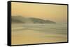 View of beach and distant sea stacks at dusk, Cannon Beach, Oregon, USA-Bill Coster-Framed Stretched Canvas